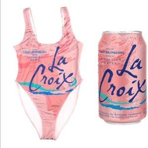 Limited Edition La Croix Cran-Raspberry One Piece Hi Leg Swimsuit Size XXL